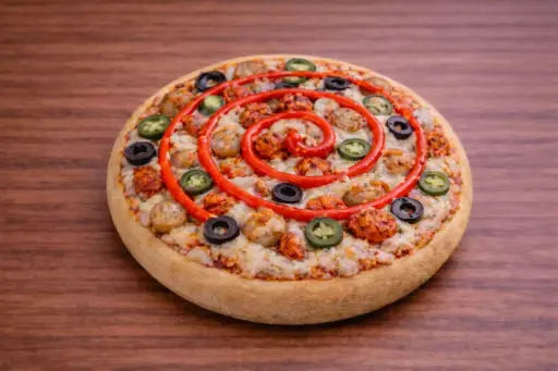 Double Fusion Chicken Sausage Mozzarella Peri Pizza [7 inches]