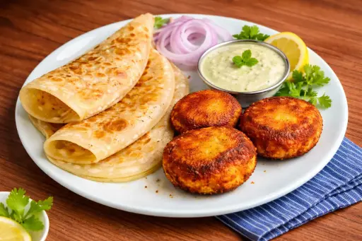 Kabab Paratha Chicken shami kabab [3 pieces] with 2 paratha